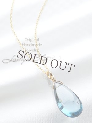 画像6: K14GF/大粒ロンドンブルートパーズの1粒ネックレス