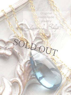 画像3: K14GF/大粒ロンドンブルートパーズの1粒ネックレス