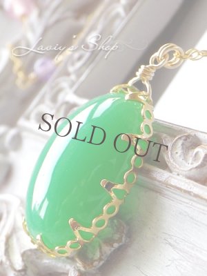 画像9: 大粒クリソプレーズと春色Gemビーズのネックレス