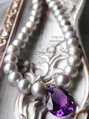 画像7: アメジストとパールのチョーカーネックレス