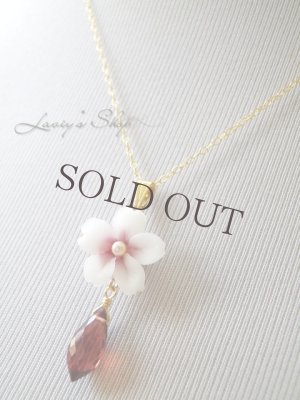 画像8: 高品質ガーネットと桜のネックレス