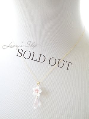 画像10: 高品質ローズクォーツと桜のネックレス