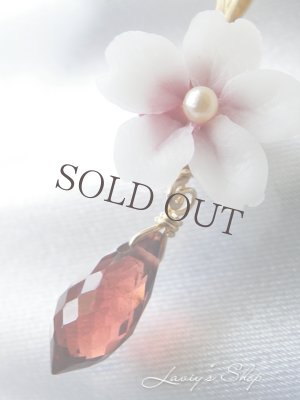 画像5: 高品質ガーネットと桜のネックレス