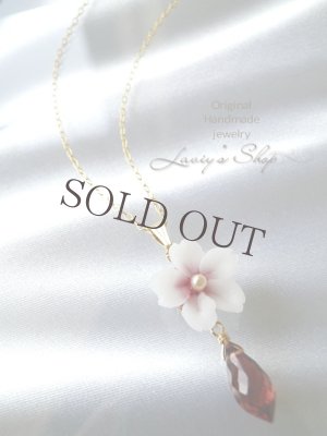 画像3: 高品質ガーネットと桜のネックレス