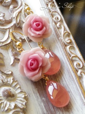 画像4: ペルー産インカローズと薔薇のピアス