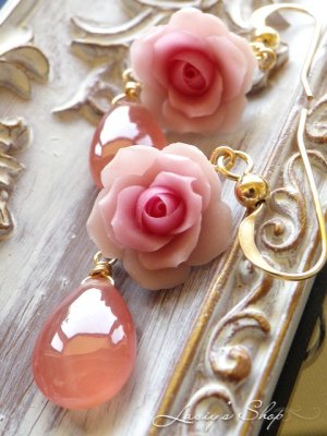 画像5: ペルー産インカローズと薔薇のピアス