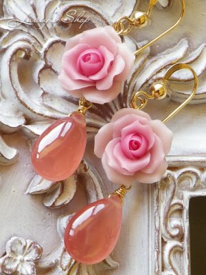 画像3: ペルー産インカローズと薔薇のピアス