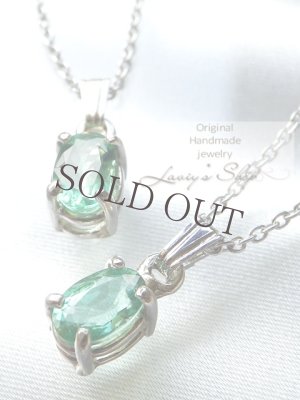 画像3: 非処理/Silver925ザンビア産宝石エメラルドの1粒ネックレス