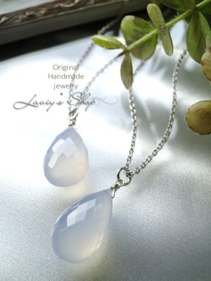 画像5: ラベンダーブルーカルセドニーの1粒ネックレス