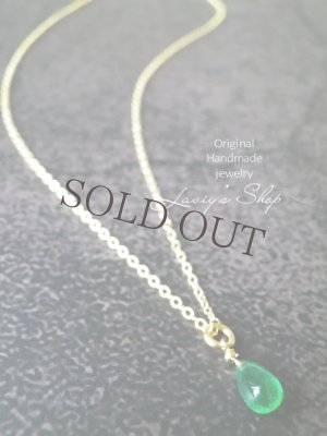 画像3: コロンビア産エメラルドドロップの1粒ネックレス