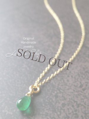 画像2: コロンビア産エメラルドドロップの1粒ネックレス