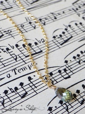 画像3: オリーヴグリーンサファイアの1粒ネックレス