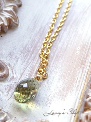 画像6: オリーヴグリーンサファイアの1粒ネックレス