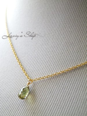 画像7: オリーヴグリーンサファイアの1粒ネックレス
