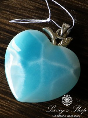 画像6: 高品質ラリマールアップルハートのペンダントトップ(8,6g)