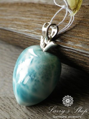 画像3: 高品質ラリマールアップルハートのペンダントトップ(5,6g)