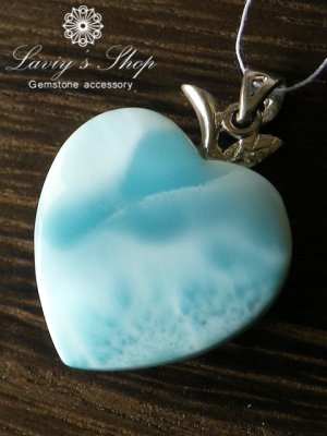 画像5: 高品質ラリマールアップルハートのペンダントトップ(5,6g)