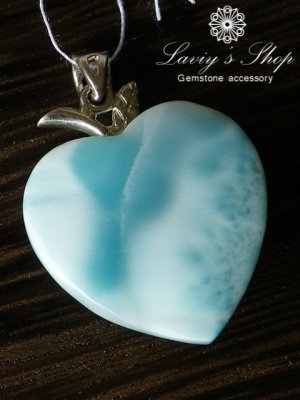 画像6: 高品質ラリマールアップルハートのペンダントトップ(5,6g)