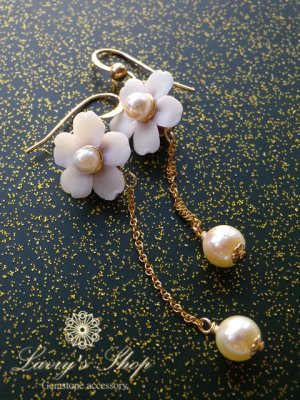 画像2: 『桜ものがたり』アコヤ真珠と桜のチェーンピアス