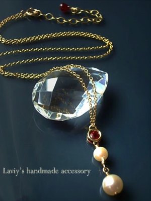 画像1: 宝石ルビーとアコヤ本真珠のネックレス