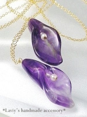 画像2: 紫水晶華のシンプルネックレス