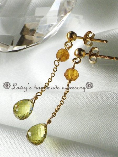 画像2: 2色グロッシュラーガーネットのピアス (2)