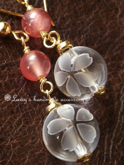 画像1: SAインカローズと桜水晶のシンプルピアス