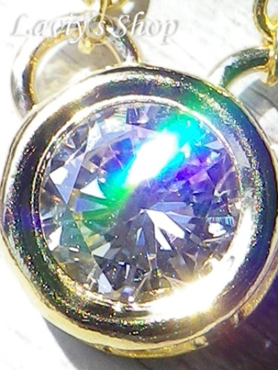 画像1: VSの輝き！ブリリアントダイヤモンドのベゼルセッティングネックレス