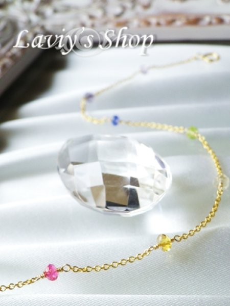 画像3: 虹色Gemのステーションデザインブレスレット (3)