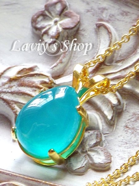 画像4: シーブルースミソナイトの1粒ネックレス(雫) (4)