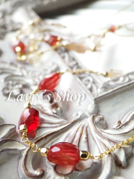 画像5: 高品質フリーカットアンデシンとオレゴンサンストーンのロングネックレス (5)