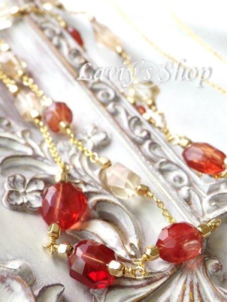 画像3: 高品質フリーカットアンデシンとオレゴンサンストーンのロングネックレス (3)