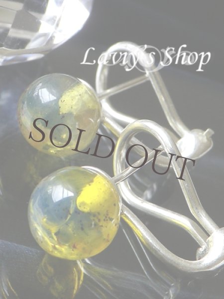 画像4: 高品質ラウンドブルーアンバーのスタッドタイプレバーバックピアス (4)