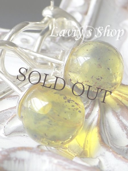 画像9: 高品質ラウンドブルーアンバーのスタッドタイプレバーバックピアス (9)