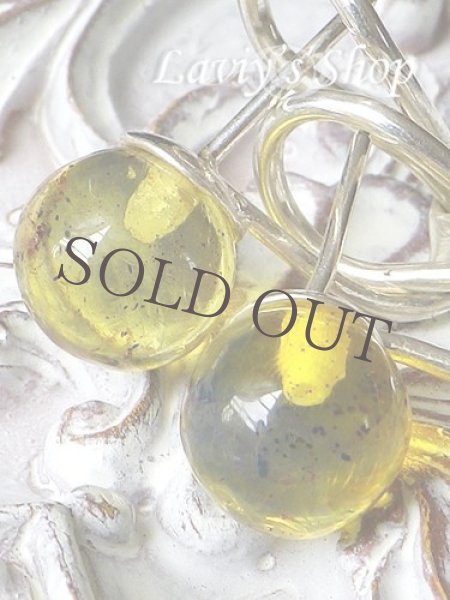 画像8: 高品質ラウンドブルーアンバーのスタッドタイプレバーバックピアス (8)