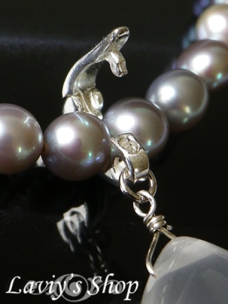 画像8: ぽってりミルキークォーツと上質淡水パールの2WAYネックレス (8)