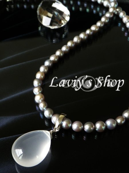 画像3: ぽってりミルキークォーツと上質淡水パールの2WAYネックレス (3)