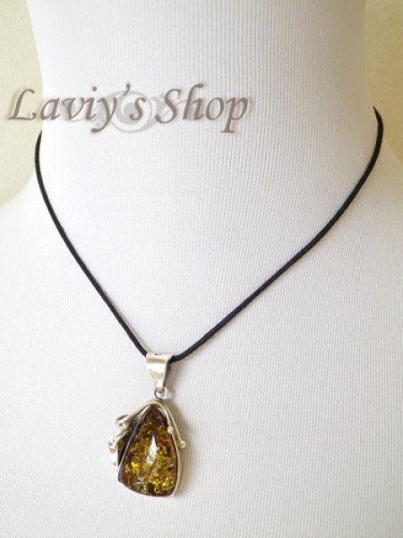 画像8: 大粒バルティックアンバー(琥珀)のペンダントトップ(ゴールデン) (8)