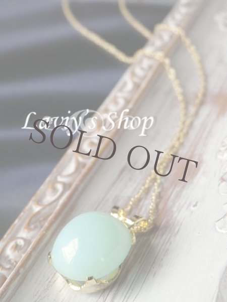 画像6: ペルー産ミルキーブルーオパールの1粒ネックレス (6)