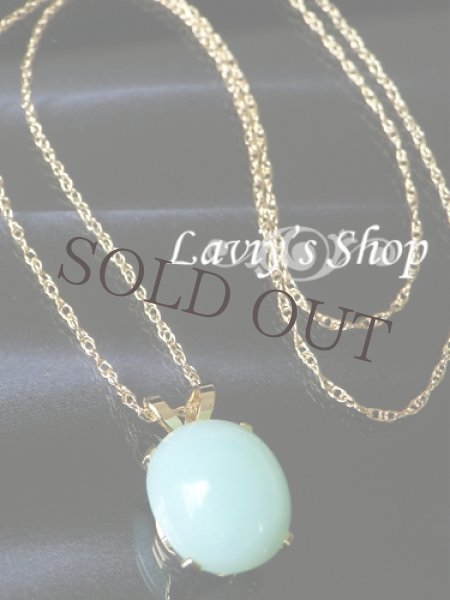 画像7: ペルー産ミルキーブルーオパールの1粒ネックレス (7)