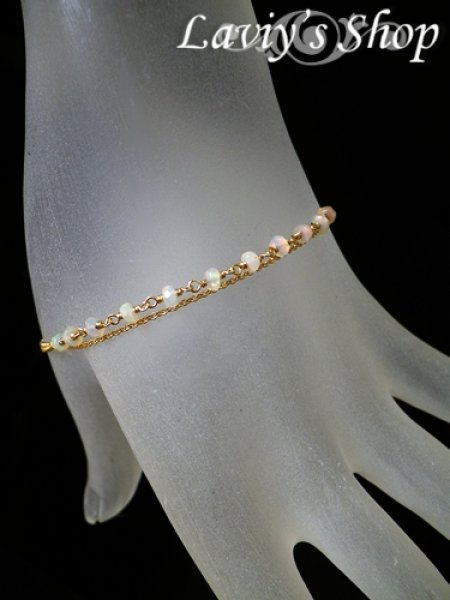 画像8: エチオピア産オパールGemビーズの2連デザインブレスレット (8)