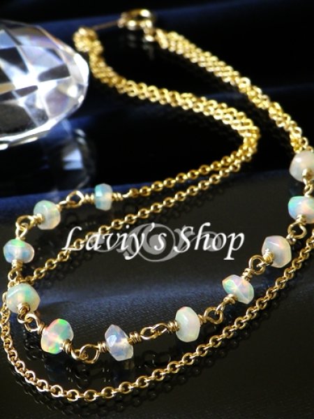 画像2: エチオピア産オパールGemビーズの2連デザインブレスレット (2)