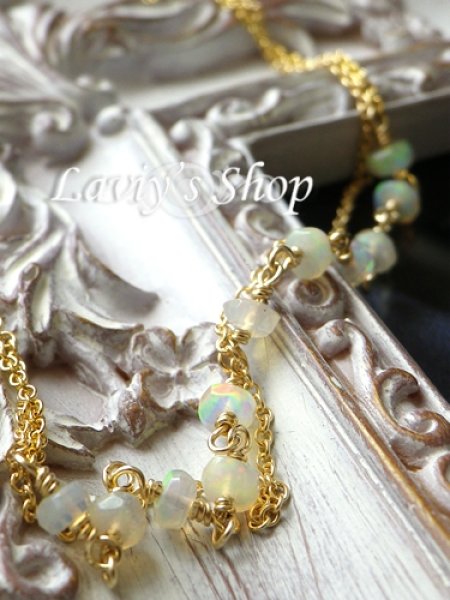 画像4: エチオピア産オパールGemビーズの2連デザインブレスレット (4)