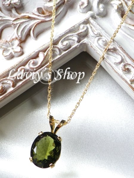 画像7: 大粒宝石モルダバイトの1粒ネックレス (7)