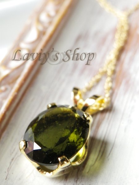 画像4: 大粒宝石モルダバイトの1粒ネックレス (4)