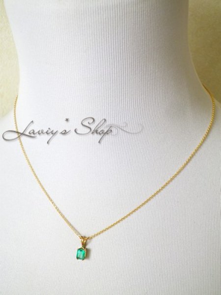 画像9: コロンビア産宝石エメラルドの1粒ネックレス (9)