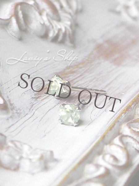 画像8: Silver925/淡緑プレナイトのスタッドピアス (8)