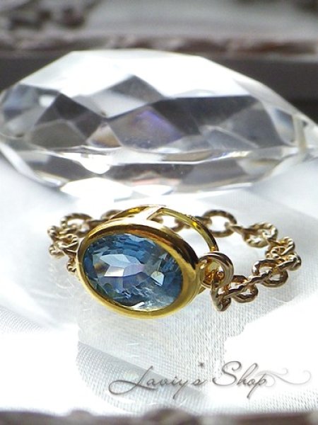 画像2: 非加熱/サンタマリアアクアマリンのチェーンリング (2)