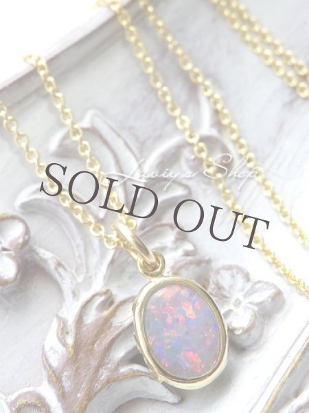 画像2: K14GF/ブラックオパールのベゼル枠ネックレス (2)