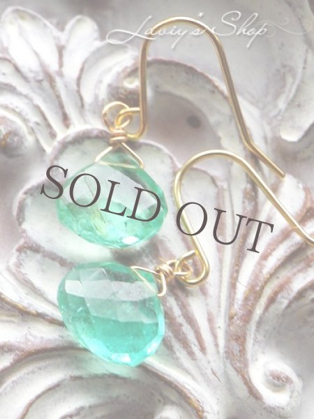 画像4: K18/宝石質コロンビア産エメラルドのマロンカットピアス (4)